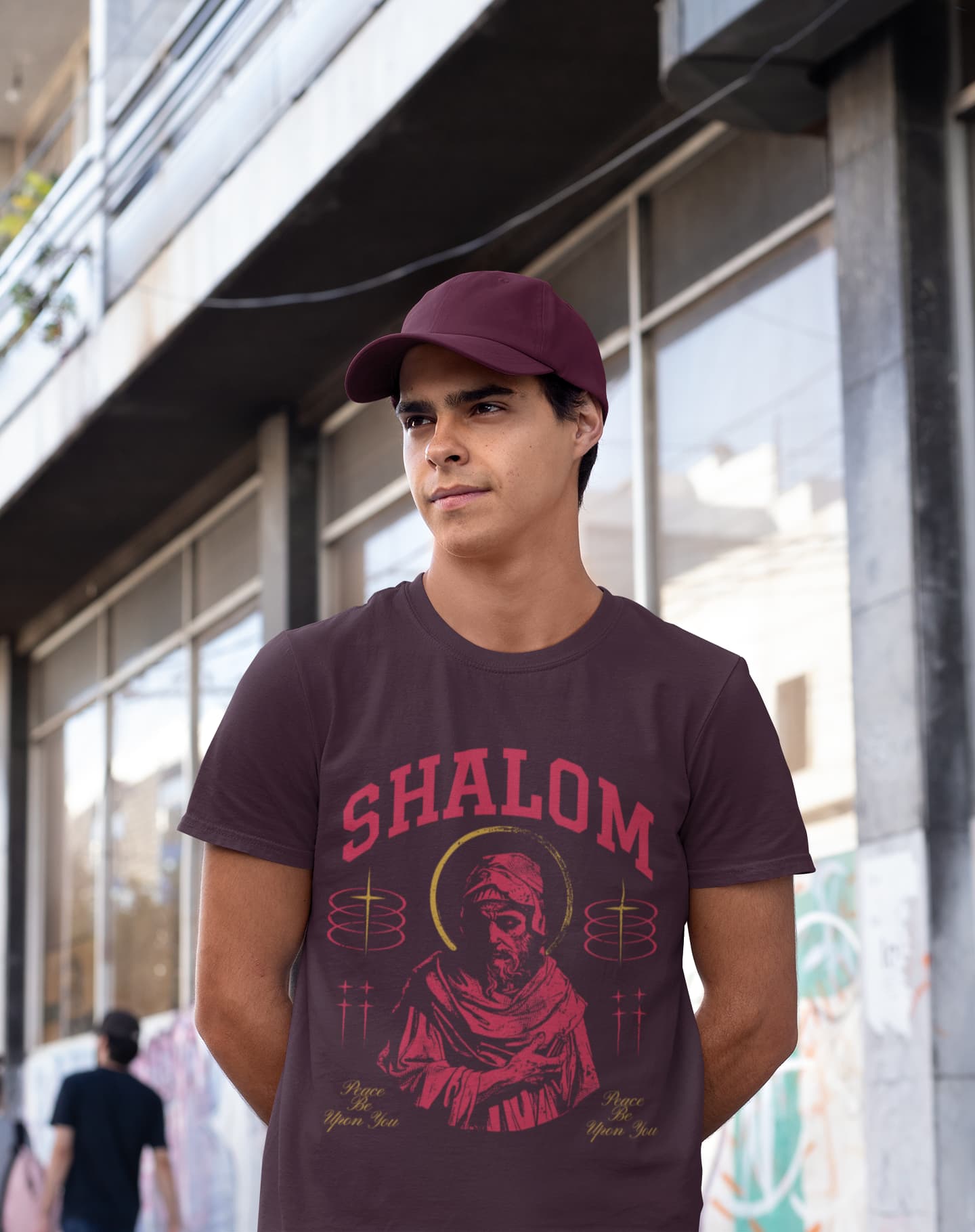Men's Burgundy Round Neck T-shirts