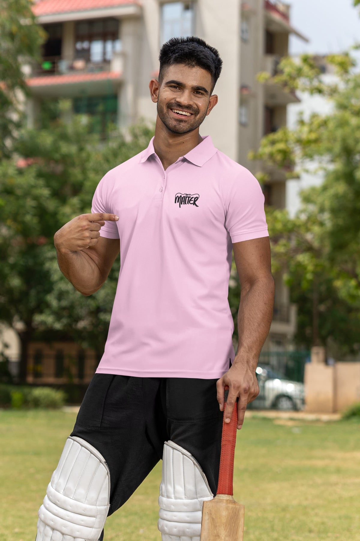 Karavirs® Fuse Light Pink polo t-shirt for men India