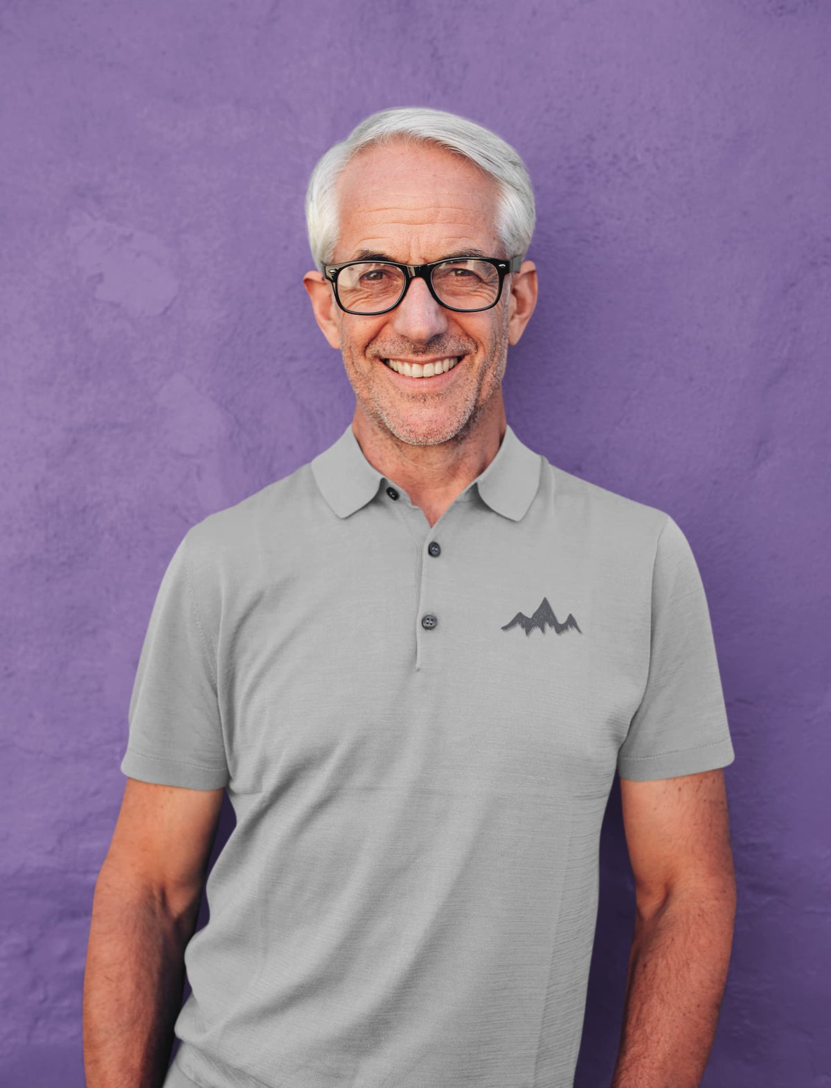 Men's Melange Grey Polo T-shirts