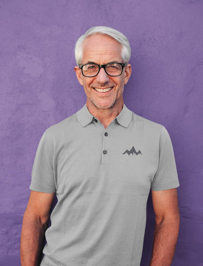 Men's Melange Grey Polo T-shirts