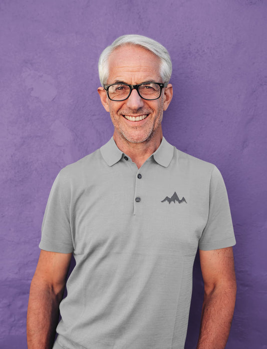 Men's Melange Grey Polo T-shirts