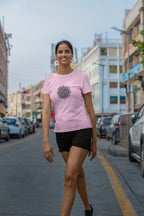 Women's Light Pink Round Neck T-shirts