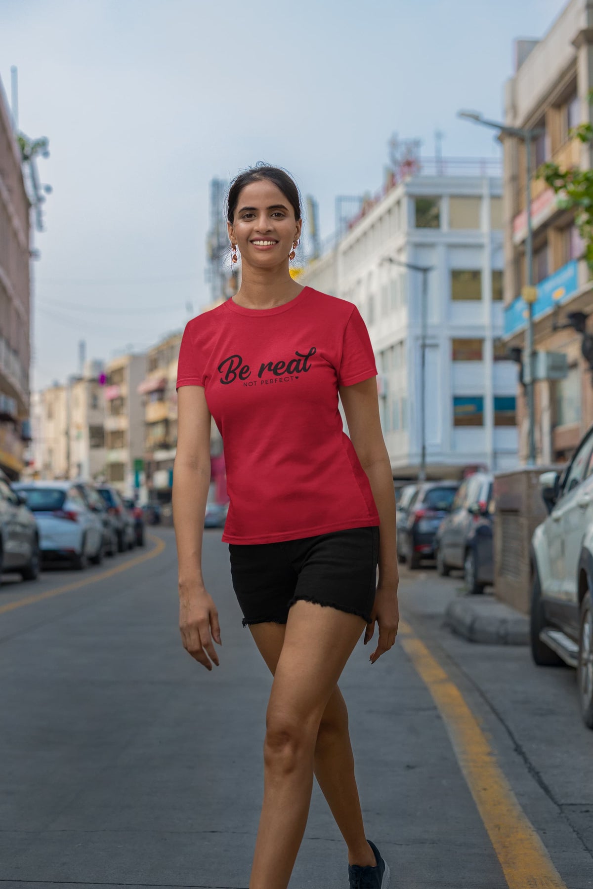 Karavirs® Real Red graphic tee for women India