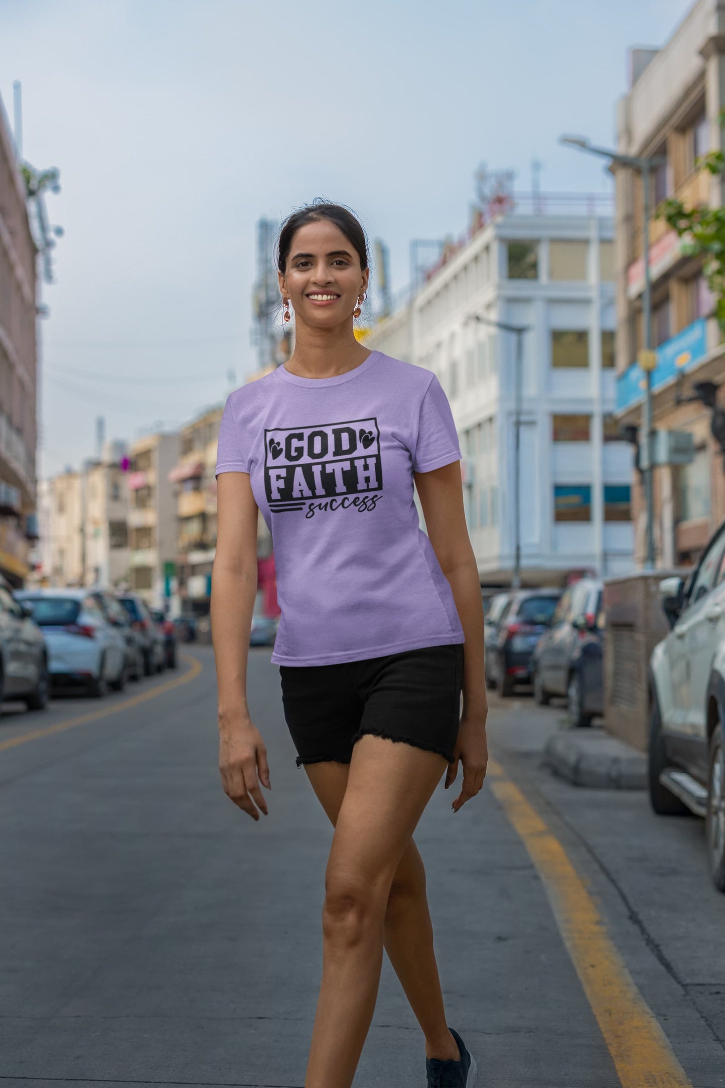 WOMENS IRIS LAVENDER ROUNDNECK T-SHIRT