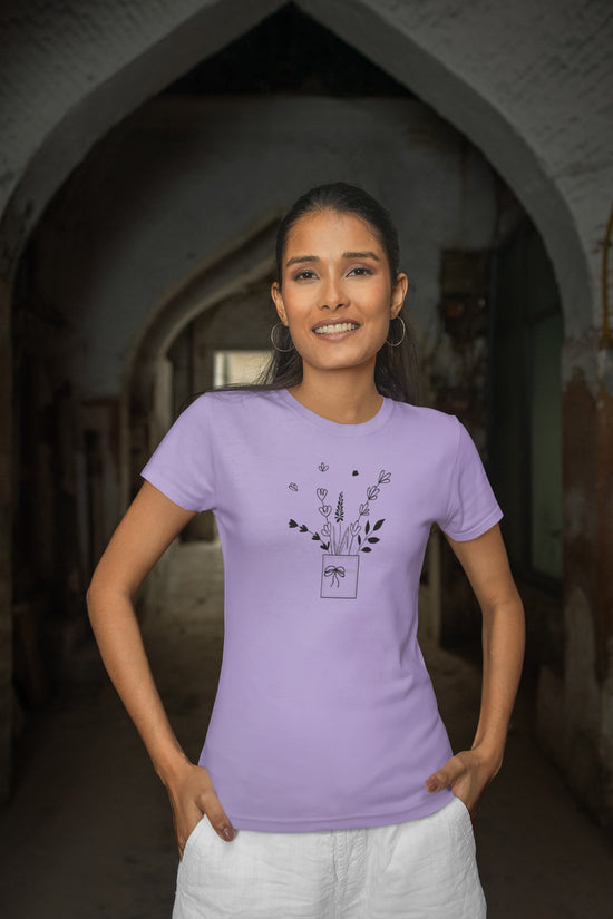 WOMENS IRIS LAVENDER ROUNDNECK T-SHIRT