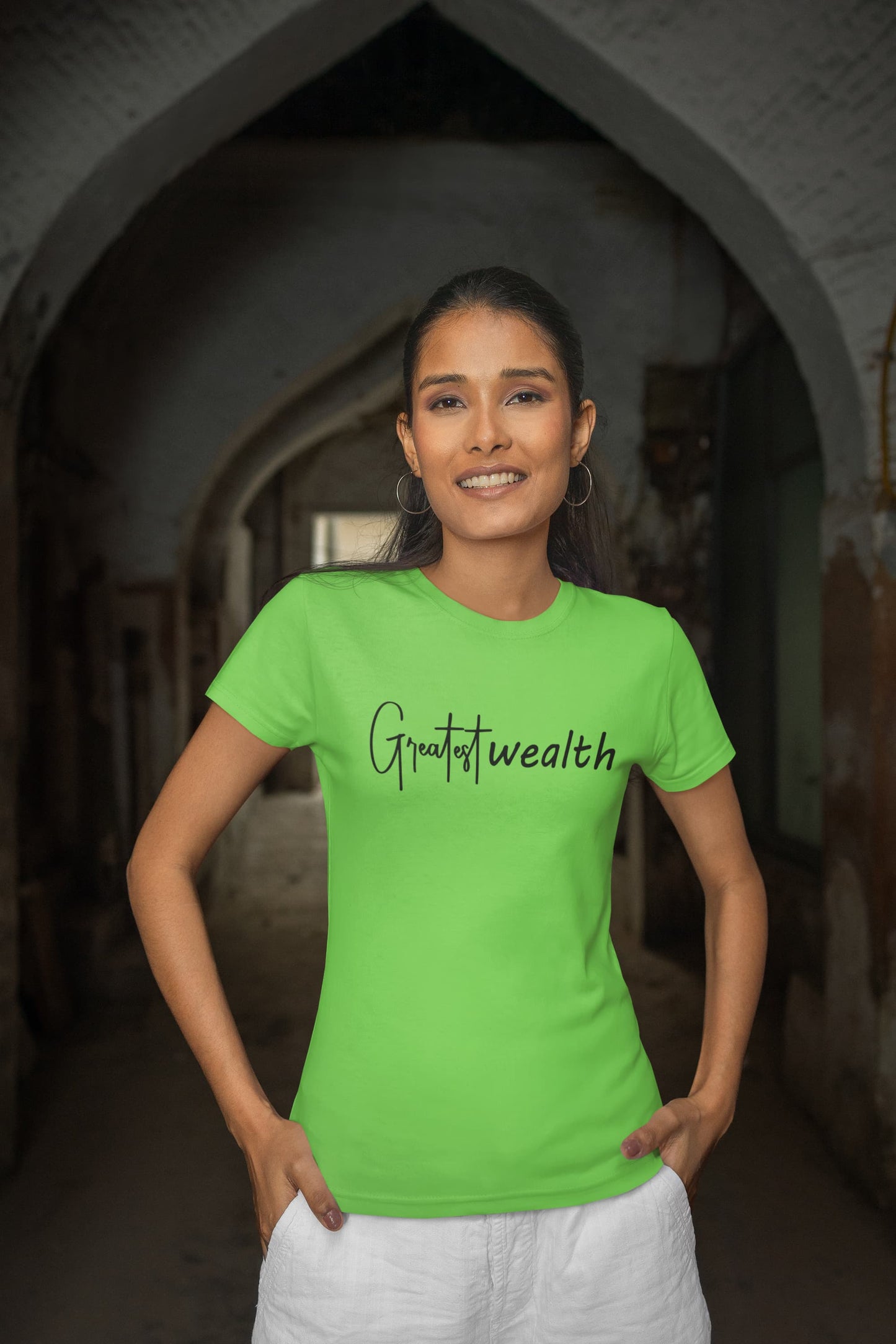 WOMENS LIRIL GREEN ROUNDNECK T-SHIRT