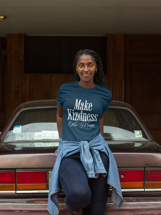WOMENS NAVY BLUE ROUNDNECK T-SHIRT