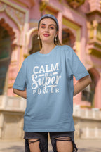 WOMENS BABY BLUE OVERSIZED T-SHIRT