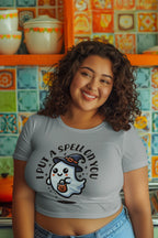 Women's Melange Grey Crop Tops