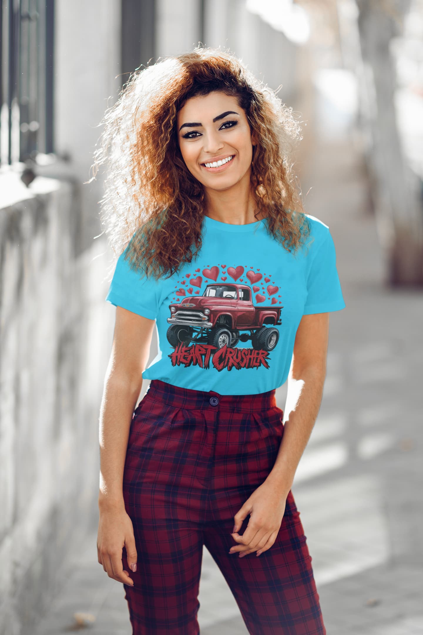 Women's Sky Blue Round Neck T-shirts