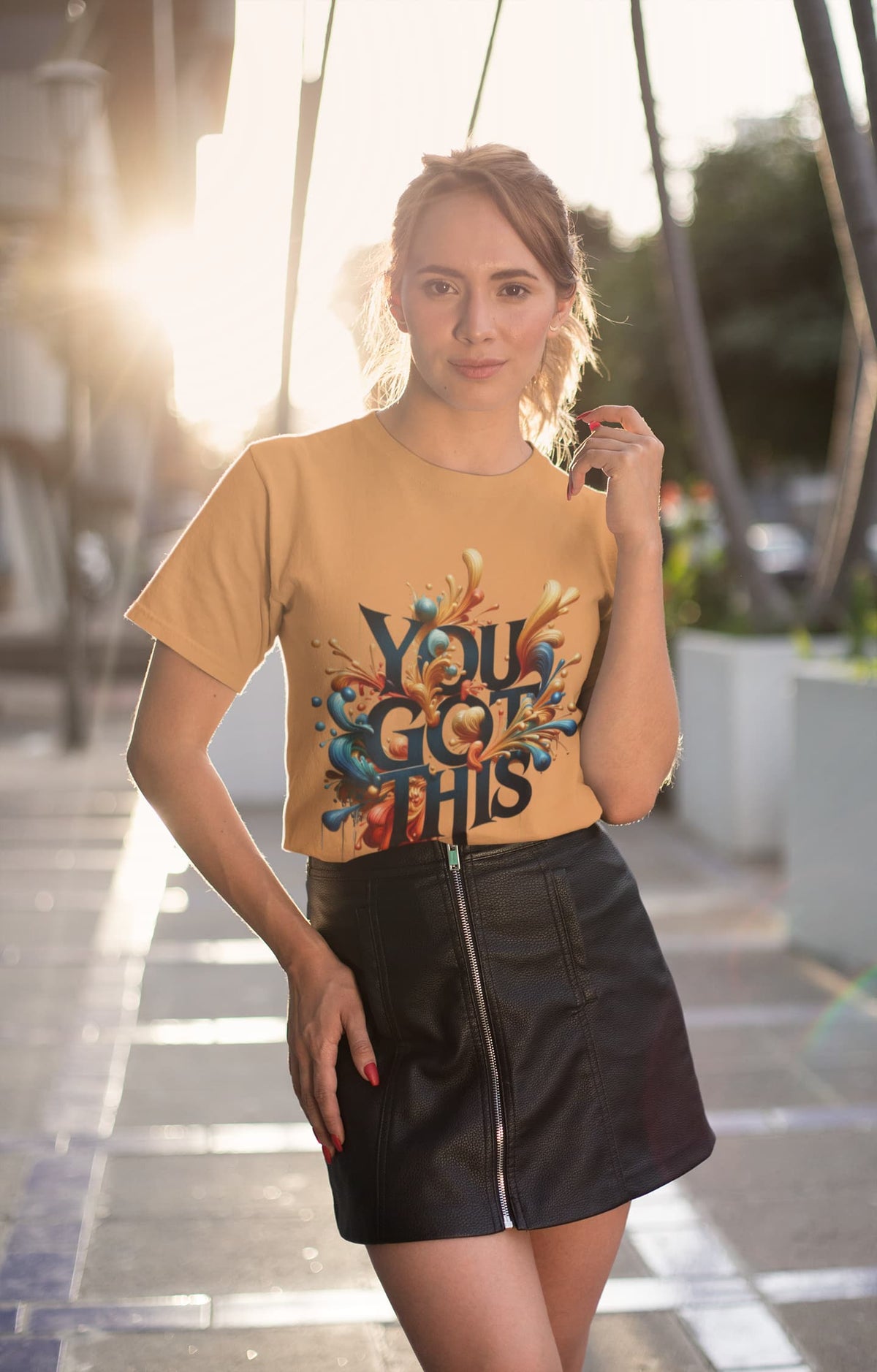 Women's Mustard Yellow Round Neck T-shirts