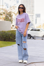 UNISEX IRIS LAVENDER OVERSIZED T-SHIRT