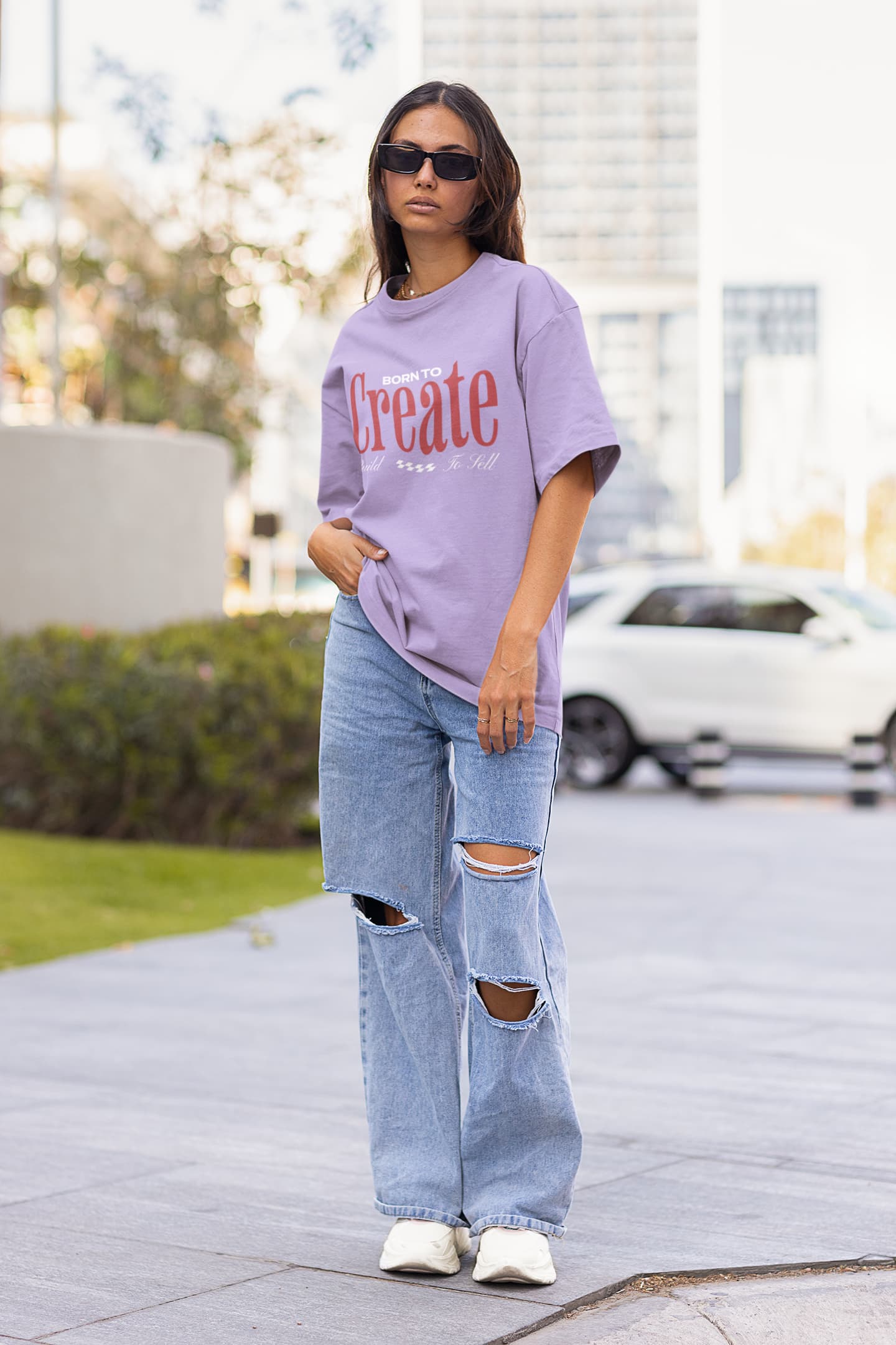 UNISEX IRIS LAVENDER OVERSIZED T-SHIRT