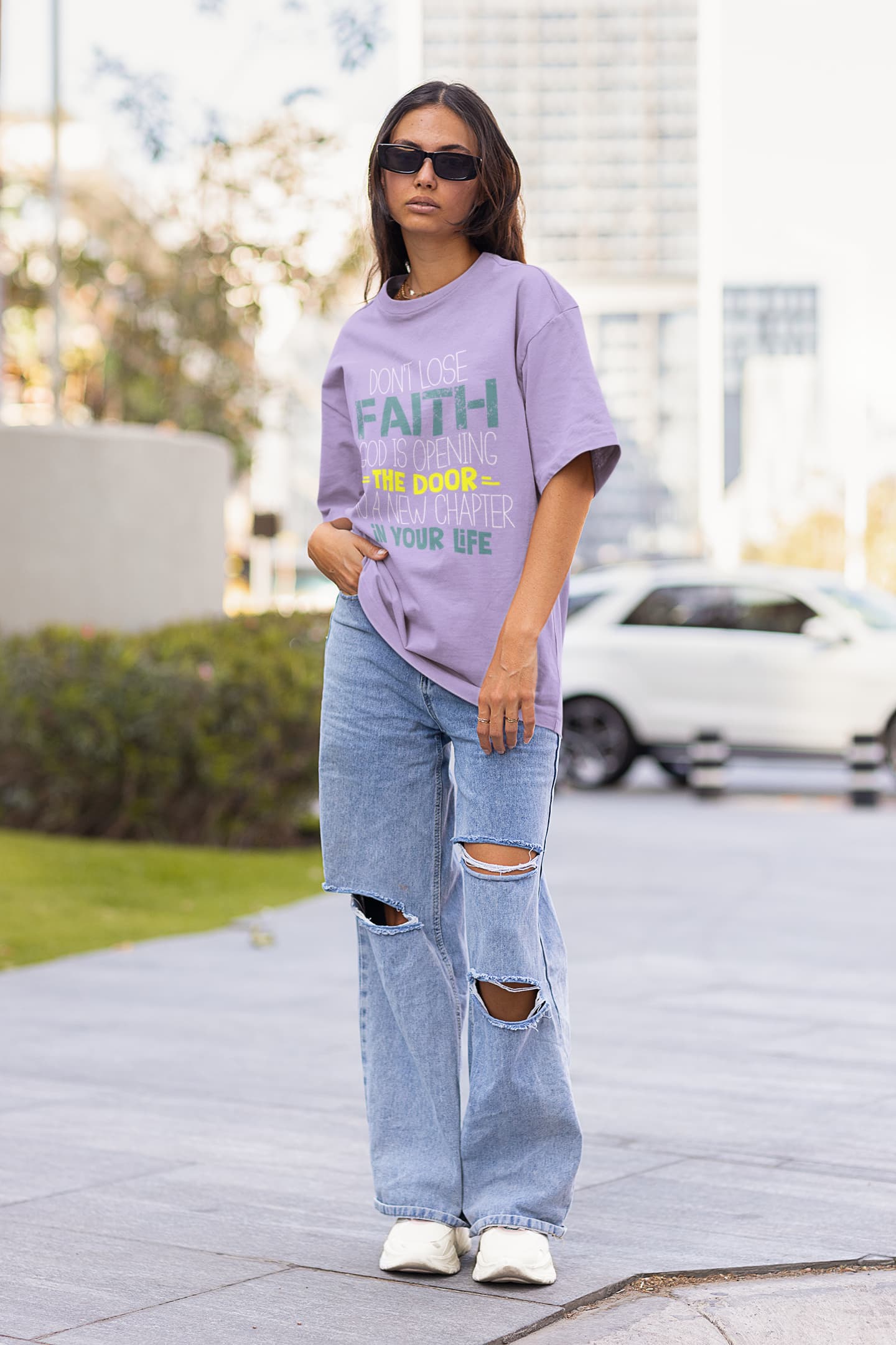 WOMENS IRIS LAVENDER OVERSIZED T-SHIRT