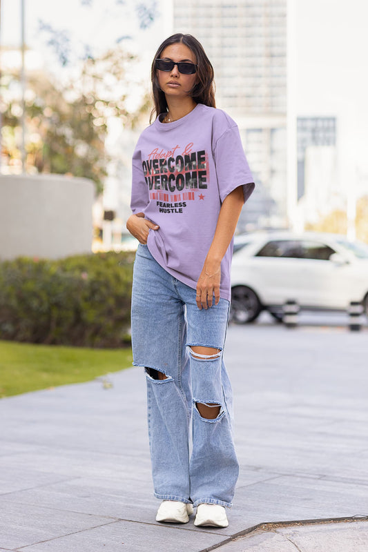 Women's Iris Lavender Oversized Roundneck T-shirt