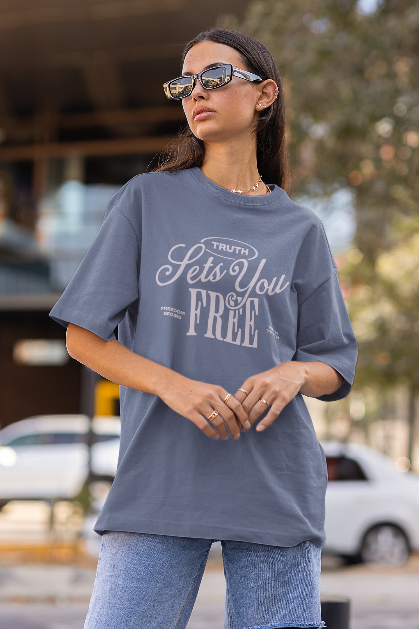 UNISEX STEEL GREY OVERSIZED T-SHIRT
