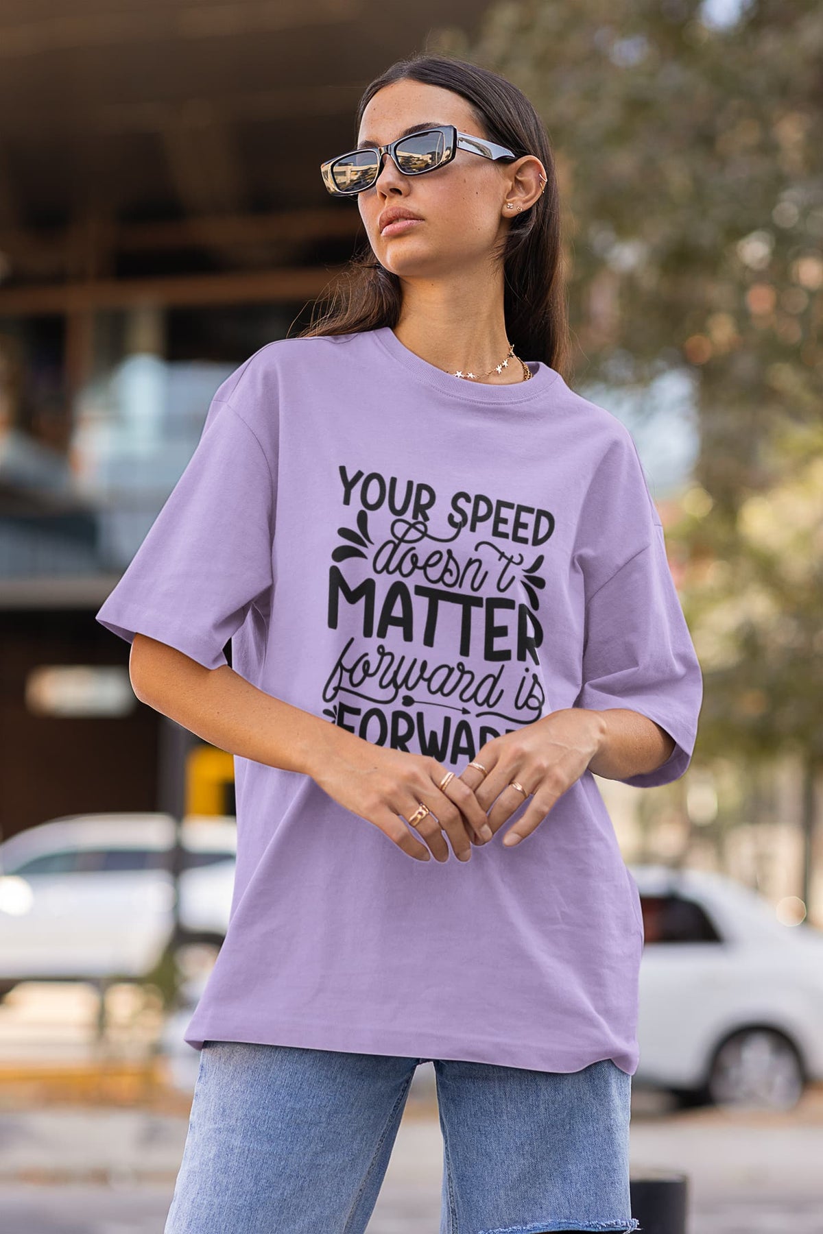 WOMENS IRIS LAVENDER OVERSIZED T-SHIRT