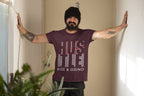 Men's Burgundy Round Neck T-shirt