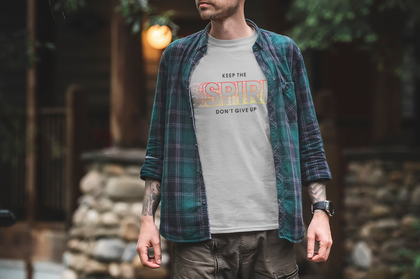 Men's Melange Grey Round Neck T-shirts
