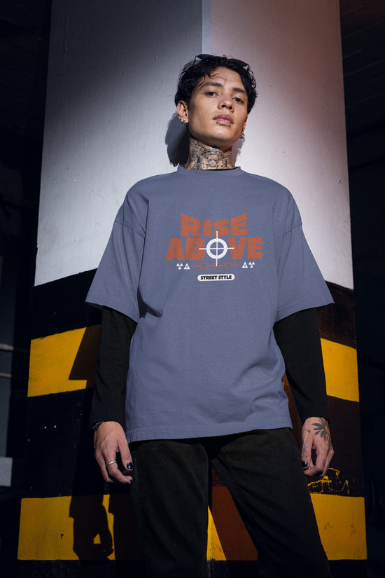 MENS STEEL GREY OVERSIZED T-SHIRT