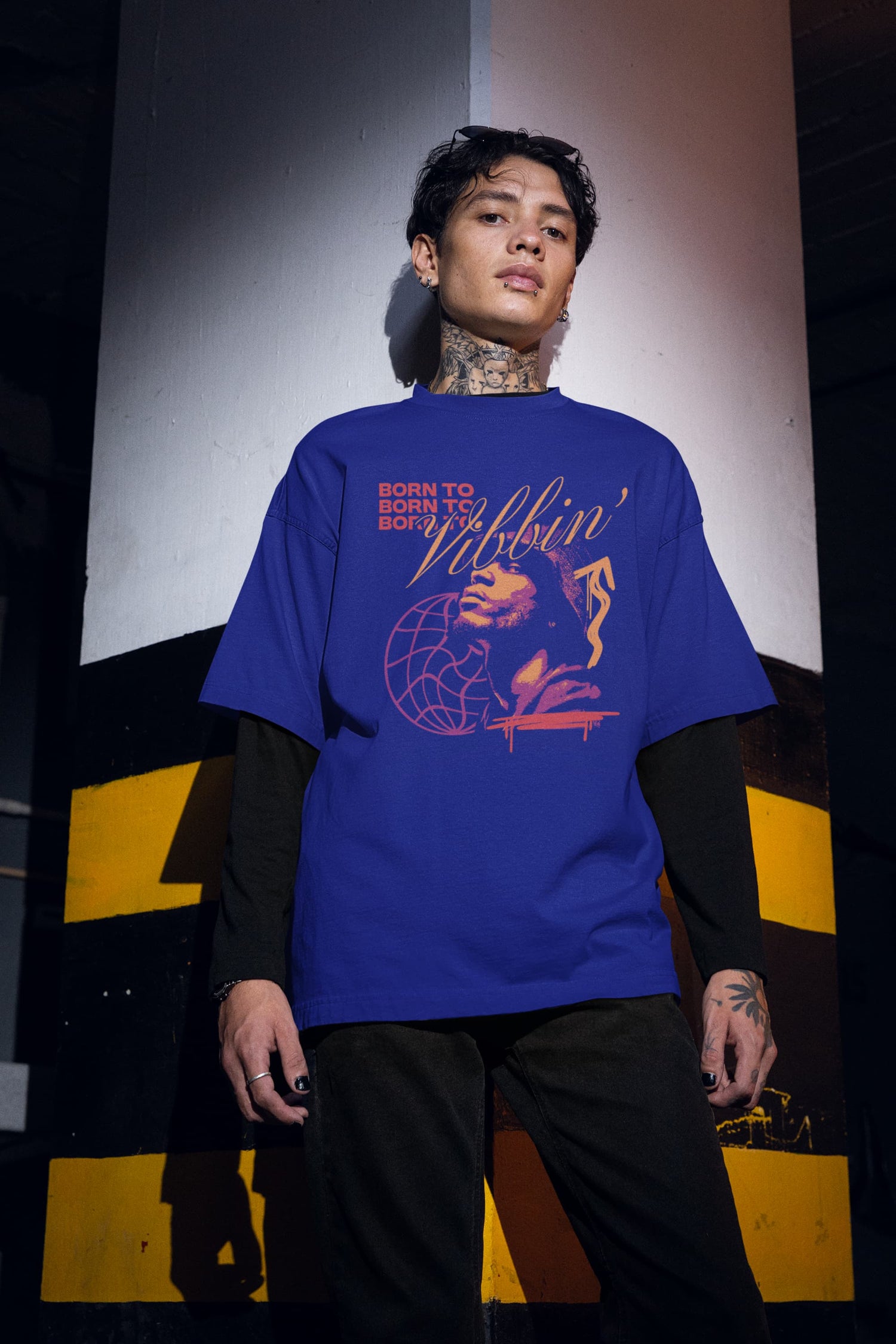 UNISEX ROYAL BLUE OVERSIZED T-SHIRT 