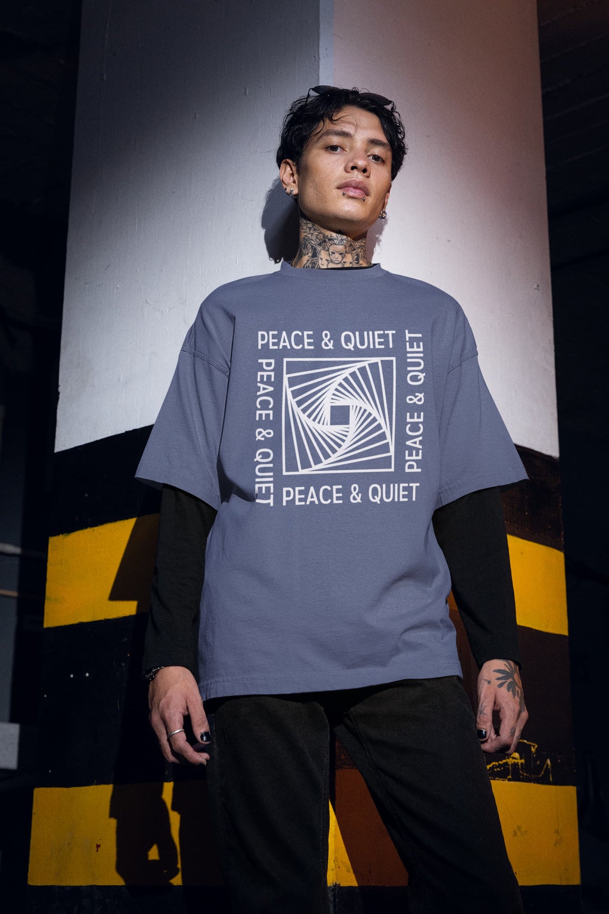 Karavirs® Peace Steel Grey graphic tee for men India