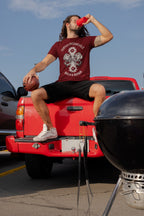 Men's Maroon Round Neck T-shirts