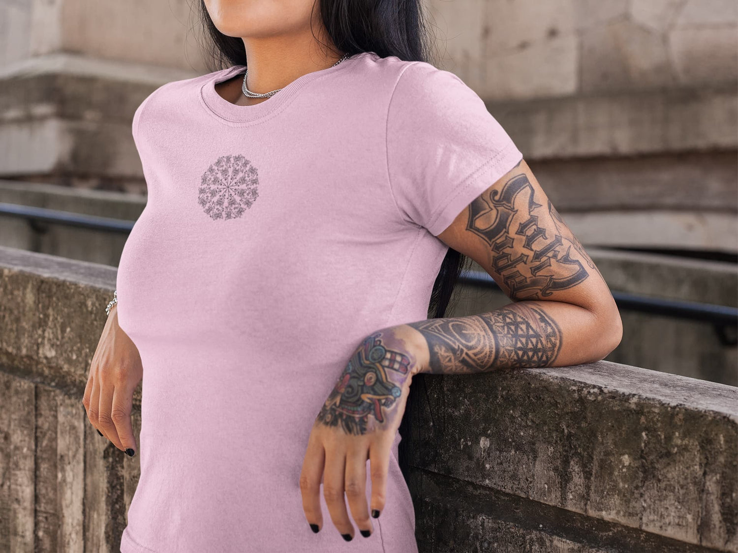 Women’s Light Pink Round Neck T-shirts