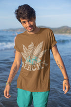 Men's Chocolate Brown Round Neck T-shirt