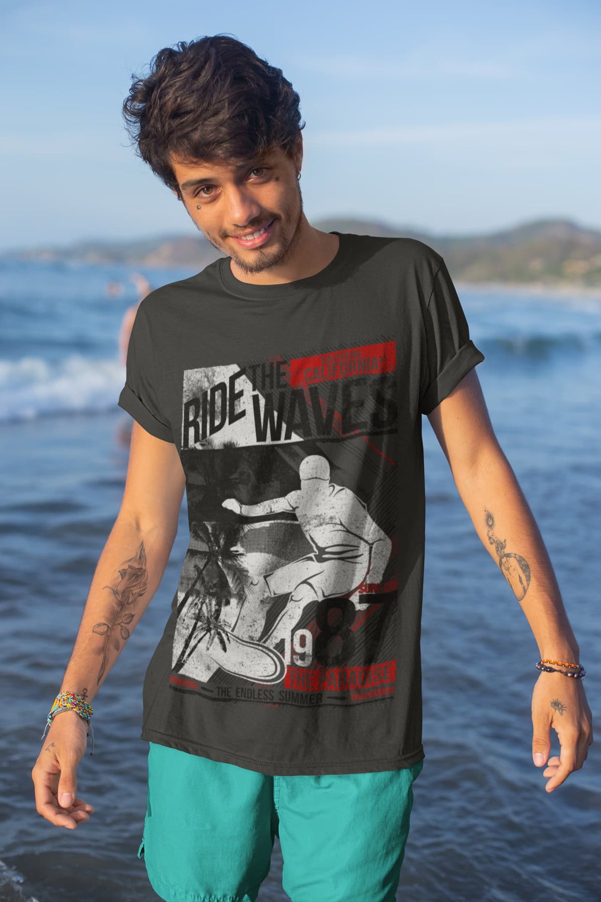 Men's Black Round Neck T-shirts