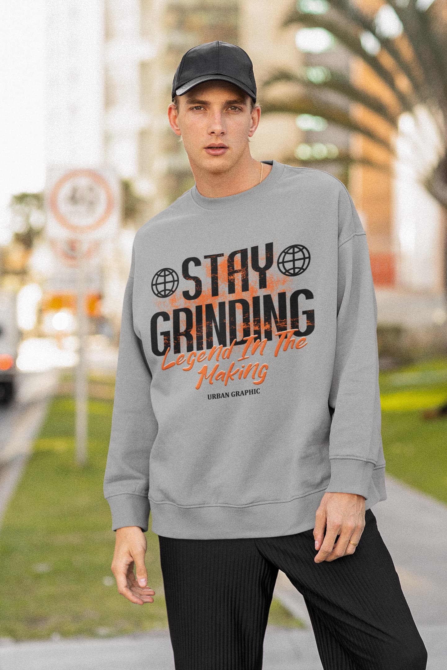 Men's Melange Grey Sweatshrts