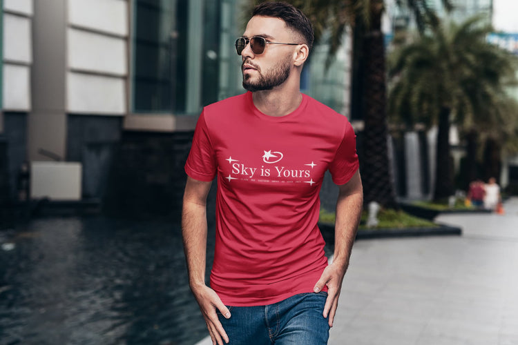 MENS RED ROUNDNECK T-SHIRT