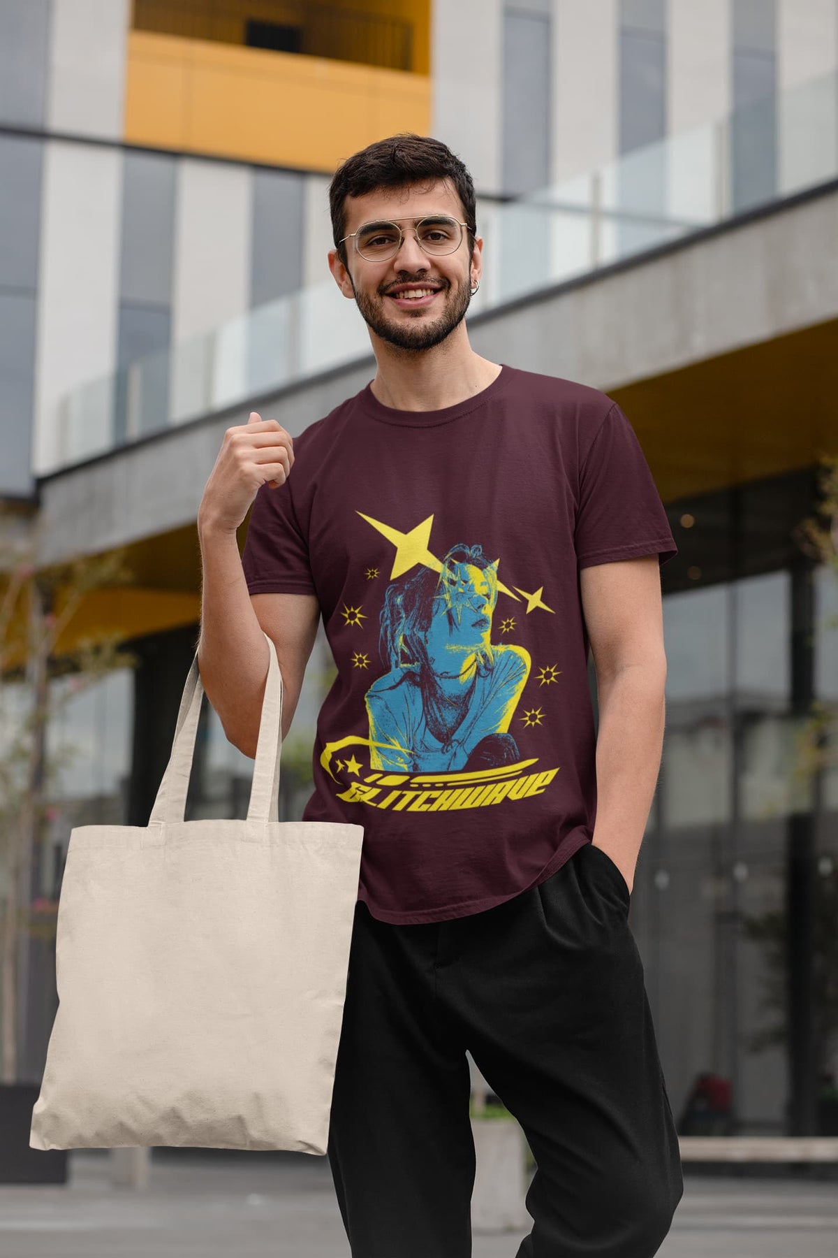Karavirs® Response Maroon graphic tee for men India
