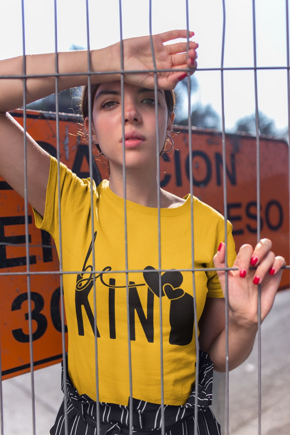 Women's Golden Yellow Round Neck T-shirt
