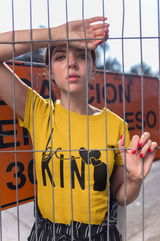Women's Golden Yellow Round Neck T-shirt