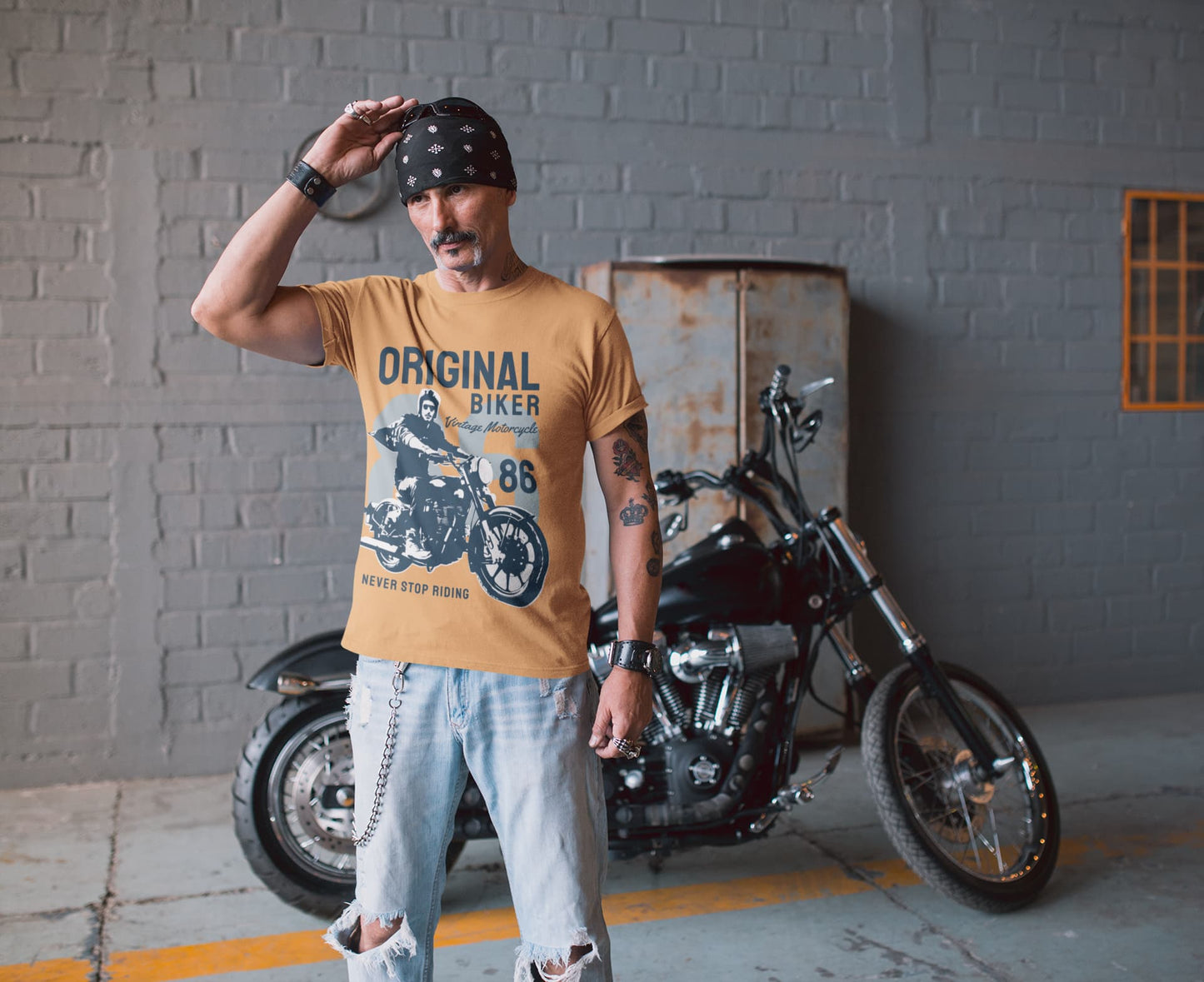 Men's Mustard Yellow Round Neck -shirts
