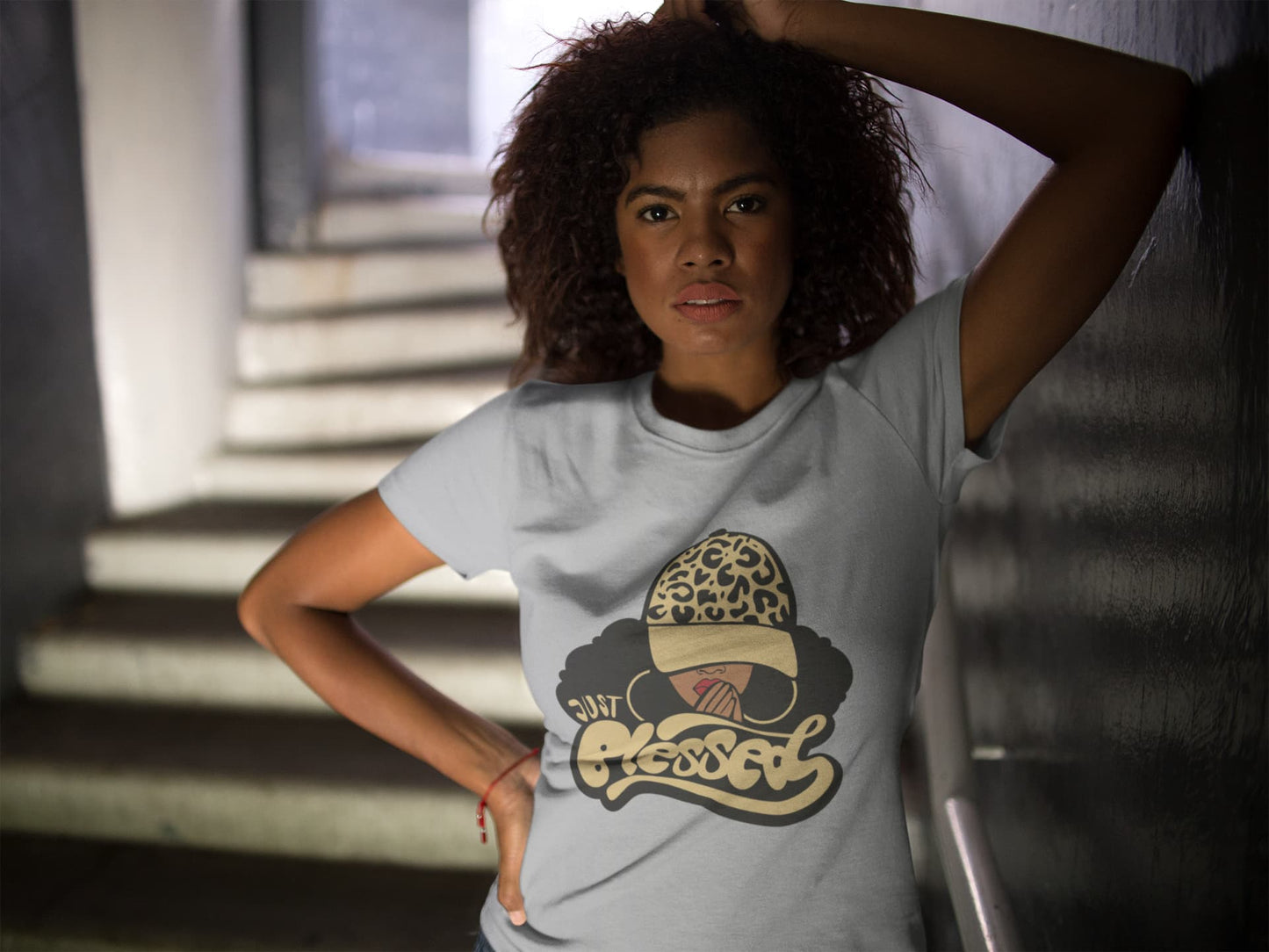 Women's Melange Grey Round Neck T-shirt
