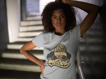 Women's Melange Grey Round Neck T-shirt