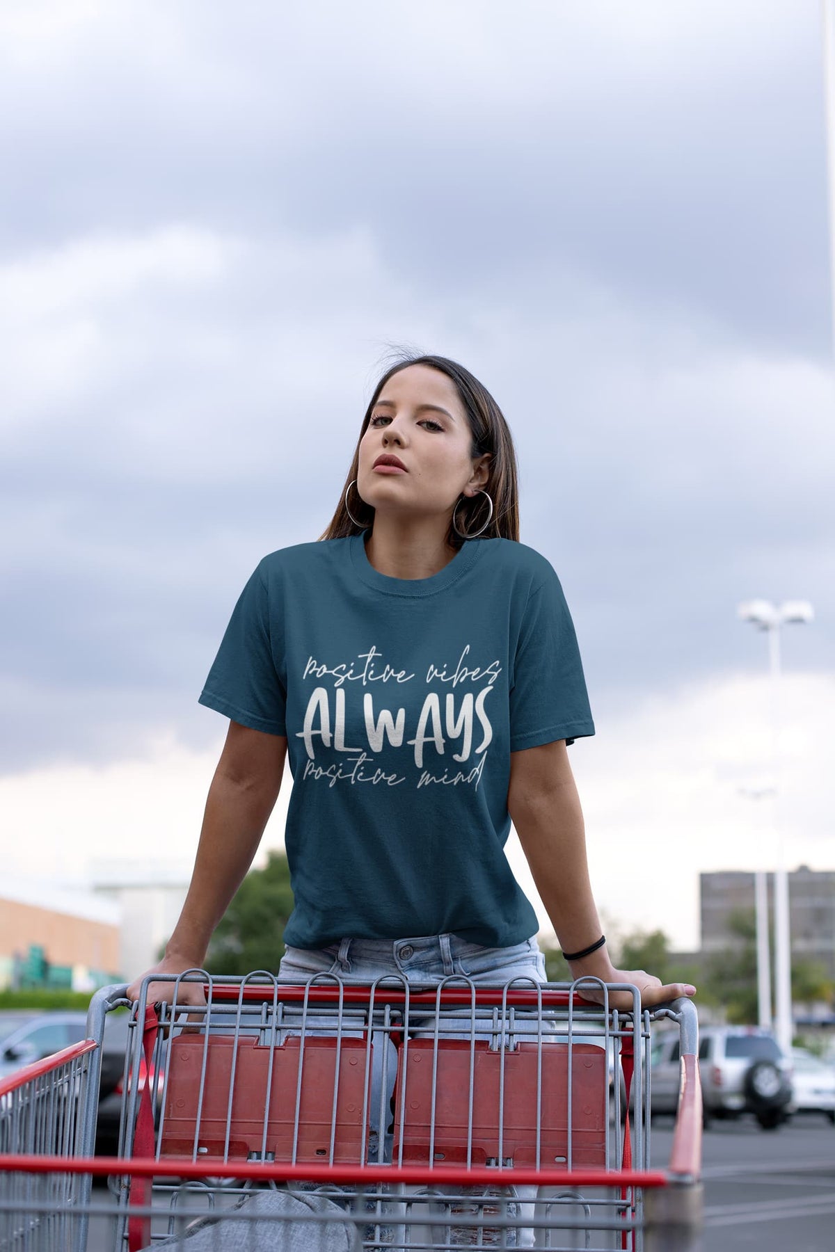 Women's Navy Blue Roundneck T-shirt