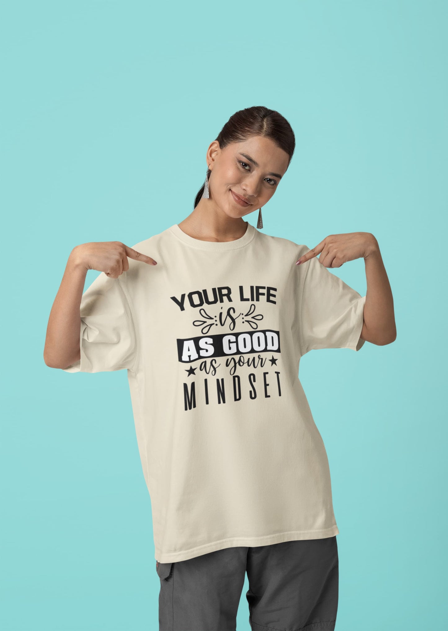 WOMENS OFF WHITE OVERSIZED T-SHIRT