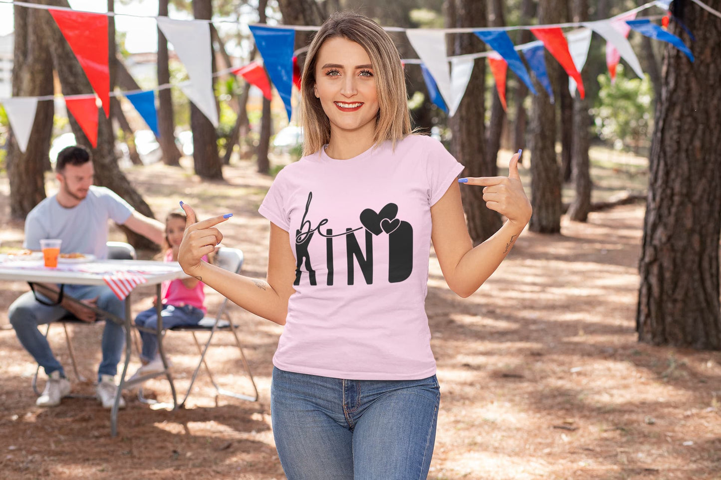 Women's Light Pink Round Neck T-shirt