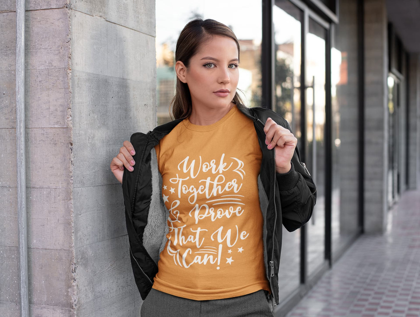 Women's Mustard Yellow Round Neck T-shirts