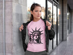 Women's Light Pink Round Neck T-shirts