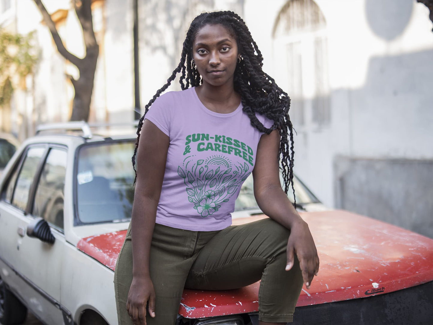 Women's Iris Lavendar Round Neck T-shirts