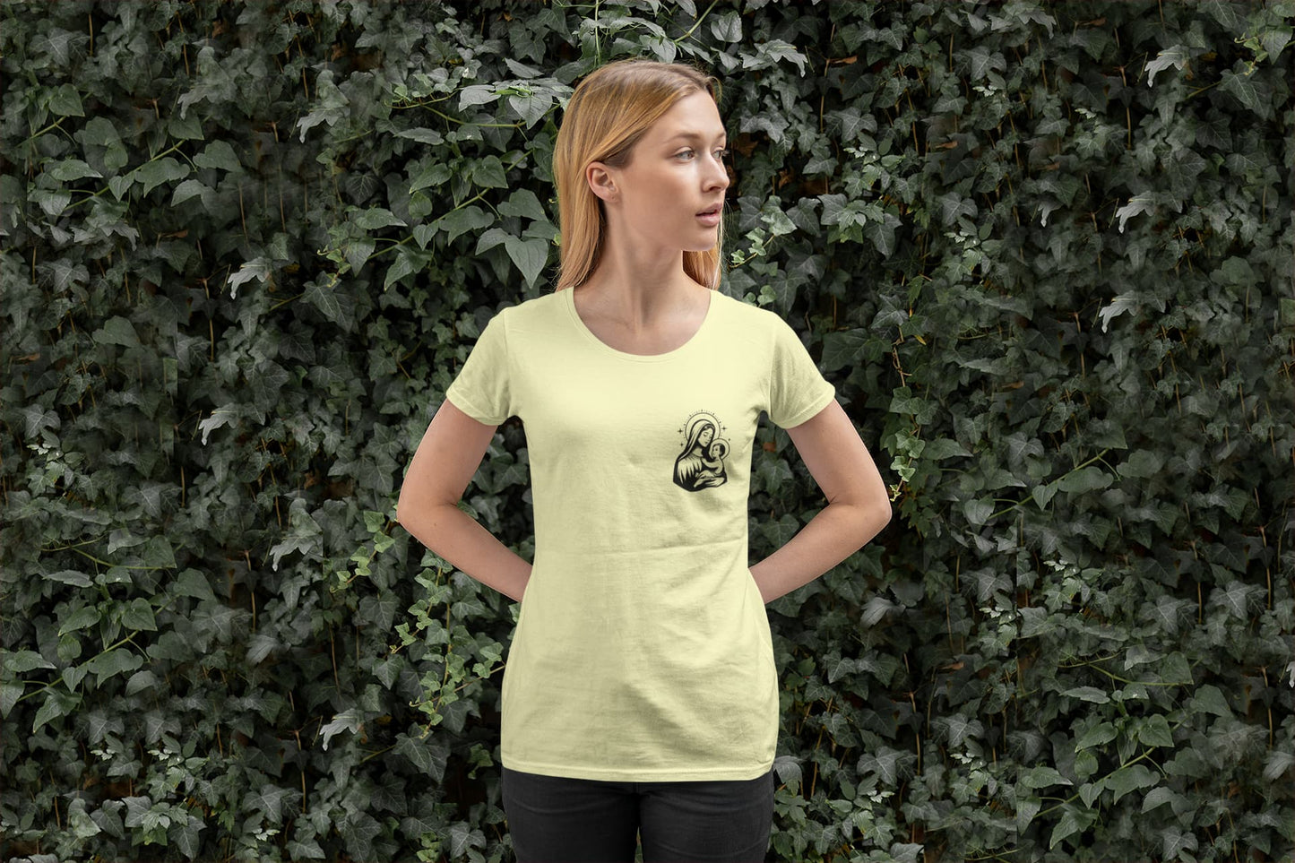 Women's Butter Yellow Round Neck T-shirts