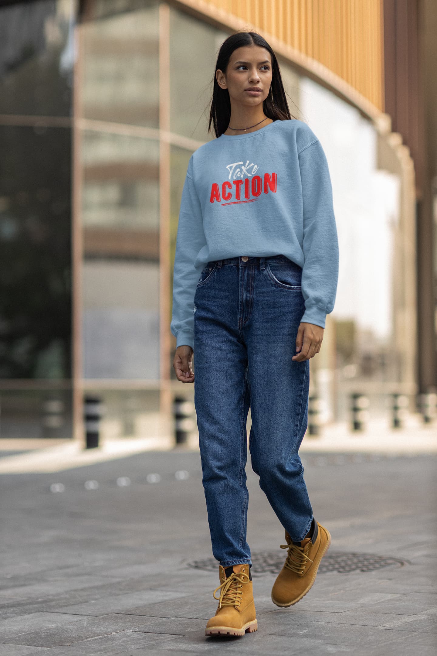 WOMENS BABY BLUE SWEATSHIRT