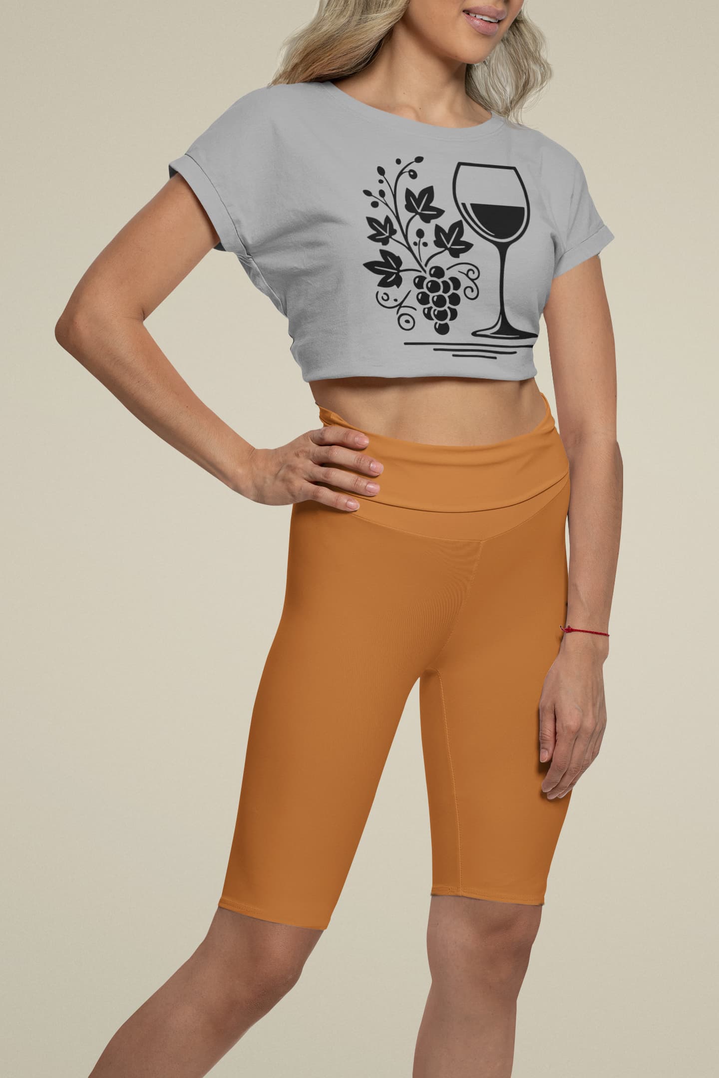 Women's Melange Grey Crop Tops