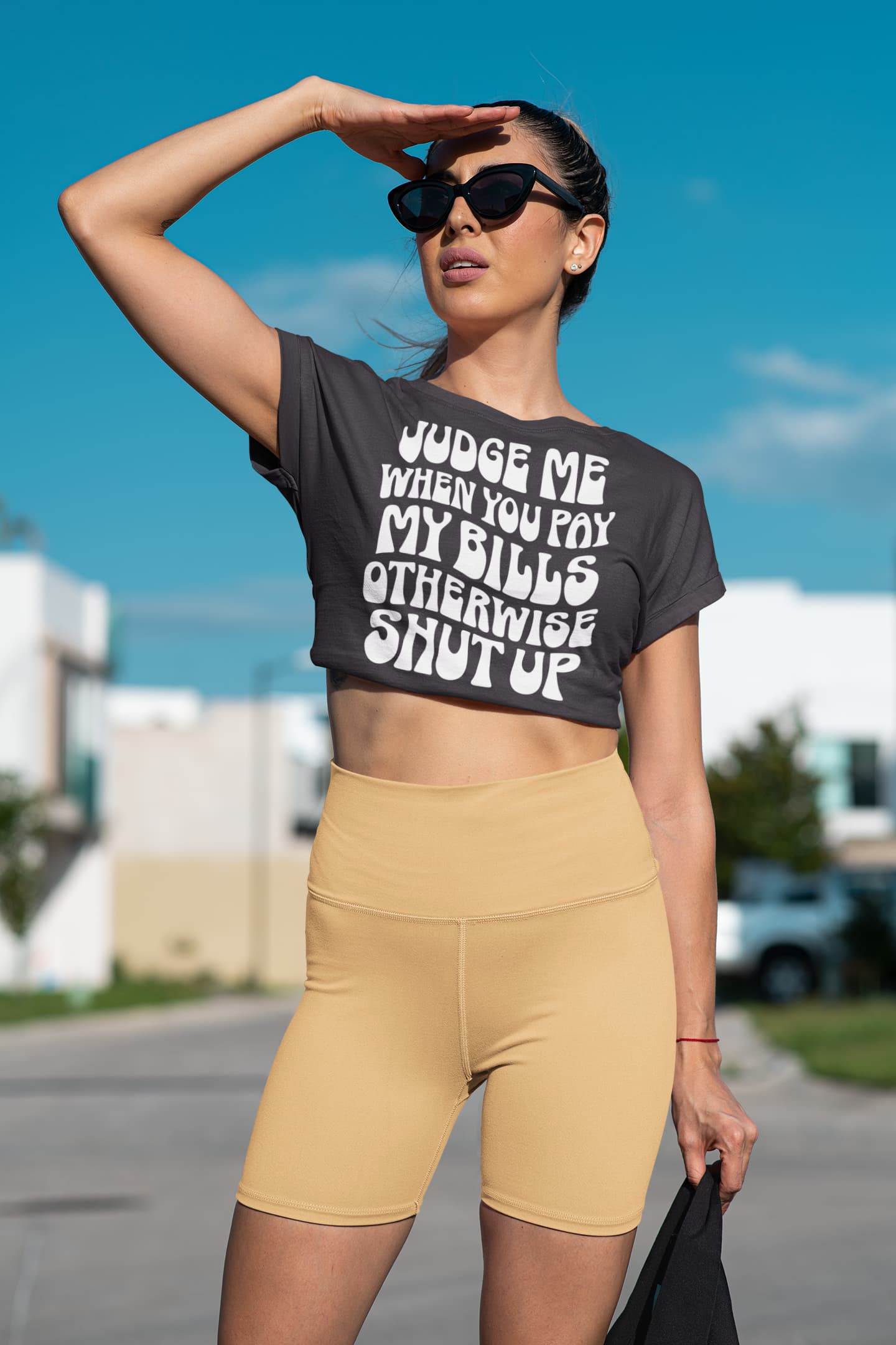 Women's Black Crop Tops