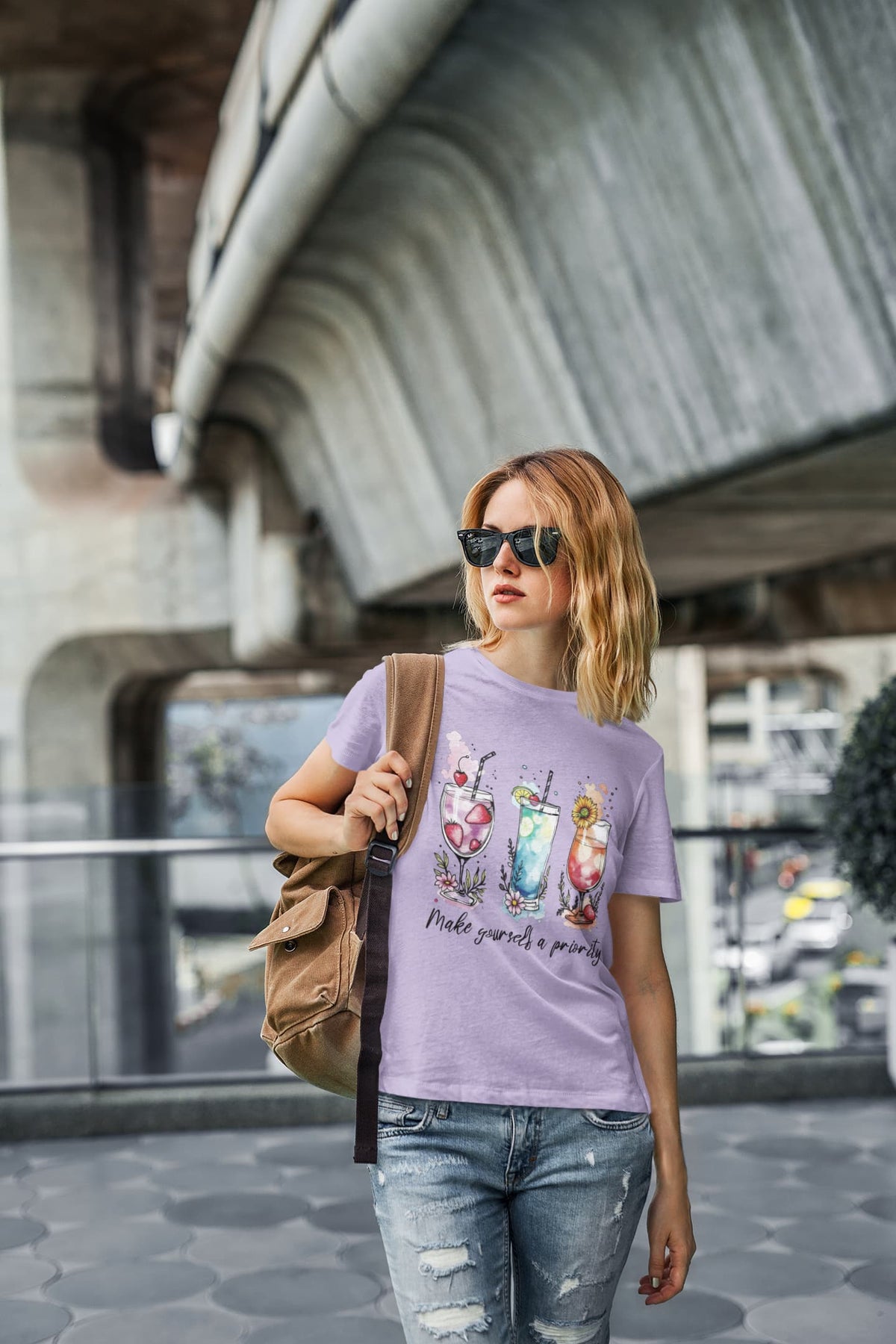 Women's Iris Lavender Rund Neck T-shirts