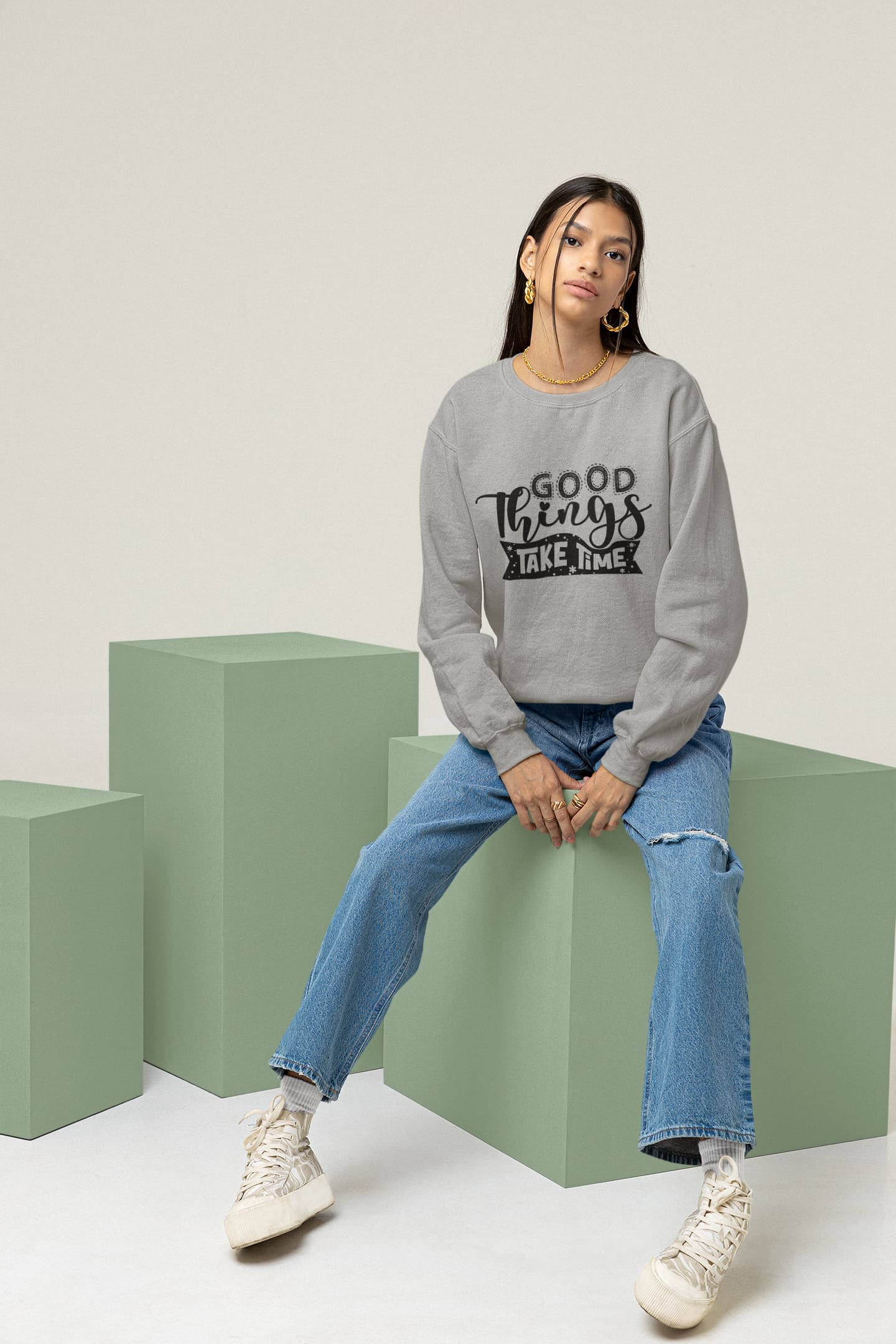 UNISEX MELANGE GREY SWEATSHIRT 